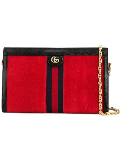 Shop Gucci Medium Ophidia Shoulder Bag - Red