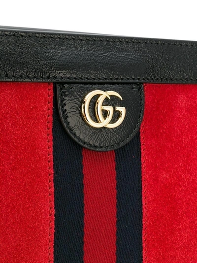 Shop Gucci Medium Ophidia Shoulder Bag - Red
