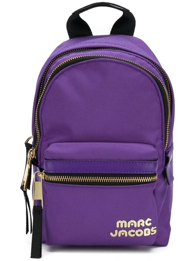 Shop Marc Jacobs Logo Mini Backpack - Purple