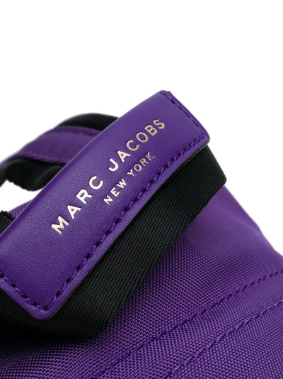 Shop Marc Jacobs Logo Mini Backpack - Purple