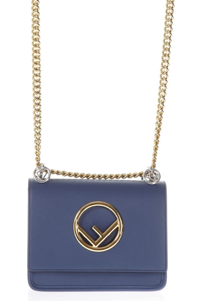 Shop Fendi Kan I F Small Shoulder Bag In Blue