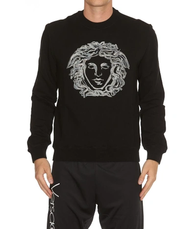Shop Versace Medusa Logo Sweater In Black