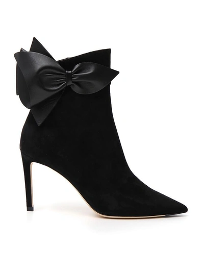 Shop Jimmy Choo Bow Ankle Boots In Black