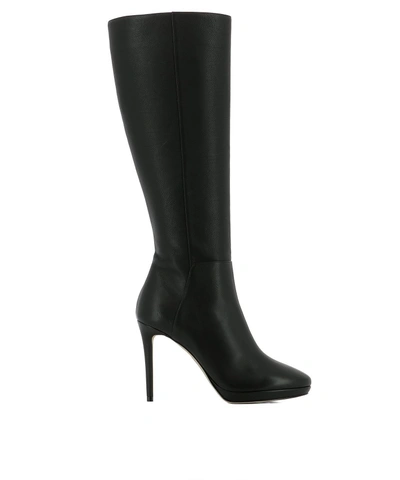 Shop Jimmy Choo Hoxton 100 High Knee Boots In Black