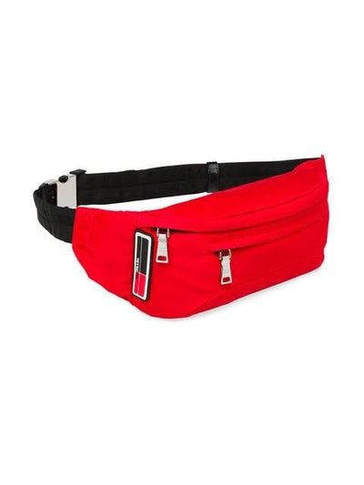 Shop Prada Technical Fabric Belt Bag - Red