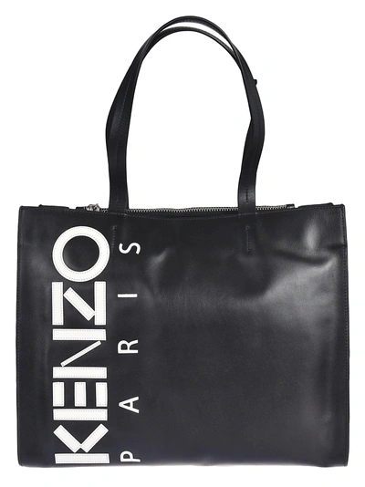 Shop Kenzo Logo Print Tote In Nero