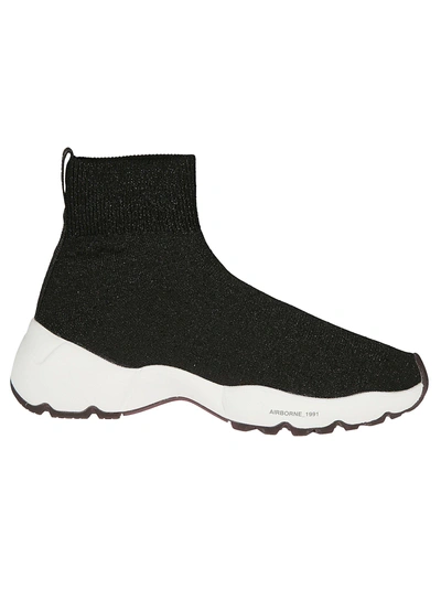 Shop Oxs Airborne Sock Sneakers In Nero