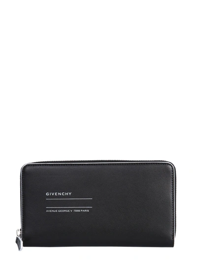 Shop Givenchy Long Leather Wallet In Nero