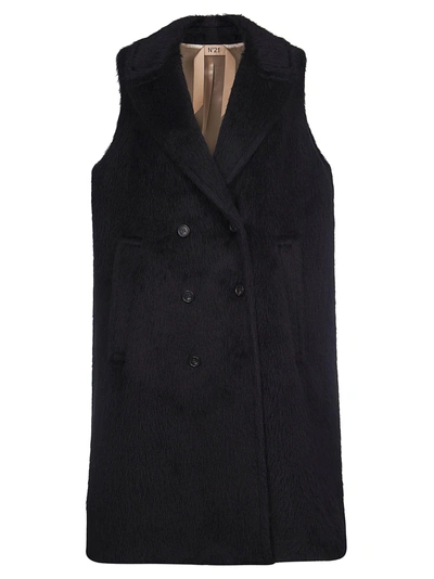 Shop N°21 Double Breasted Coat In Nero