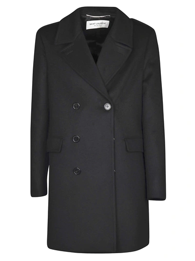 Shop Saint Laurent Classic Coat In Noir