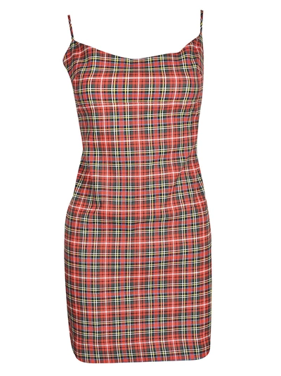 Shop Miaou Checked Dress In Rosso