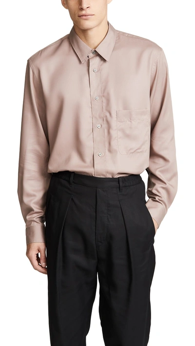 Shop Lemaire Straight Collar Shirt In Rosewood