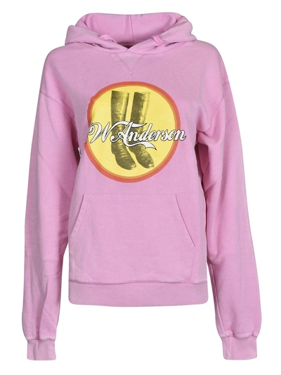 Shop Jw Anderson J.w. Anderson Boots Print Hoodie In Rosa
