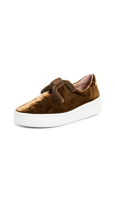Shop An Hour And A Shower Knot Slip On Sneakers In Golden Brown