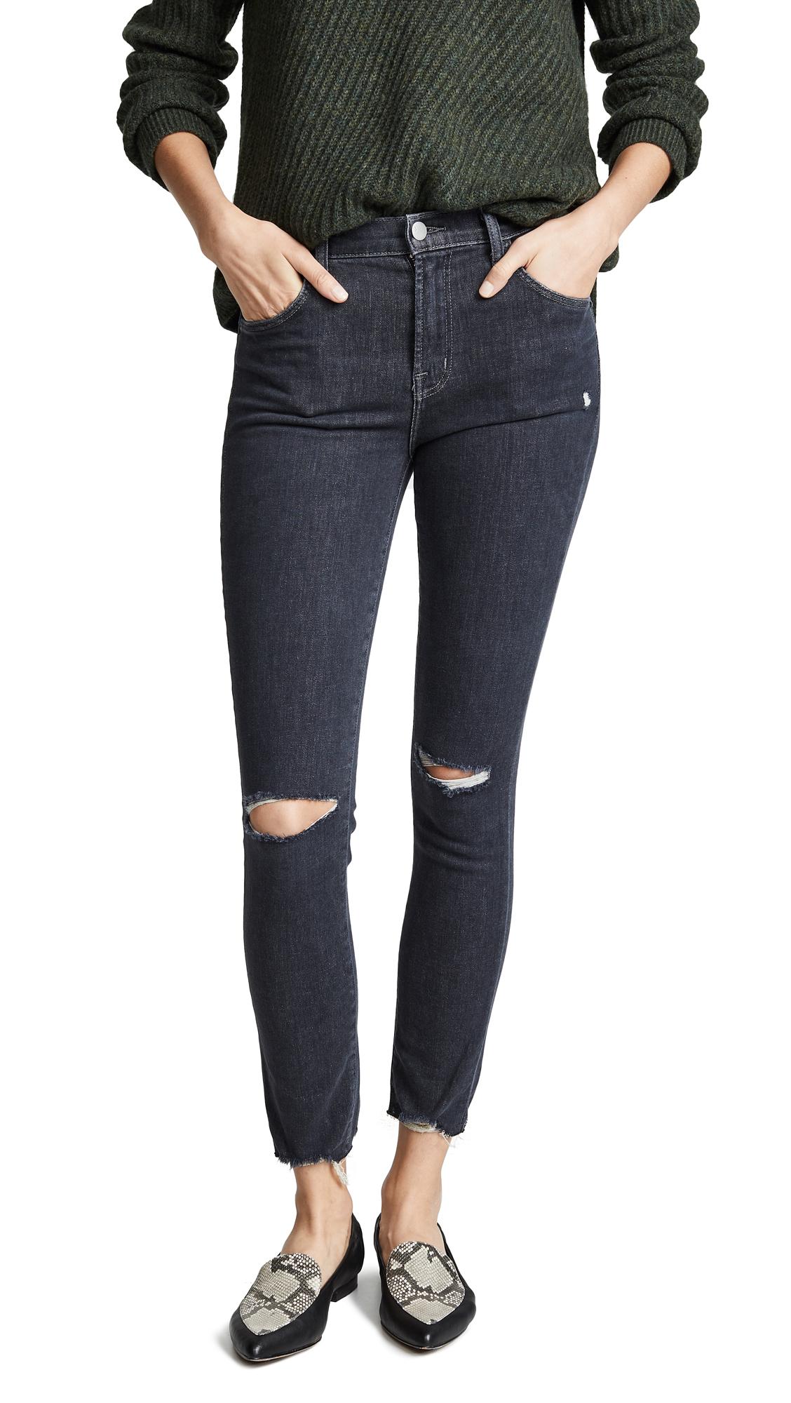 J Brand Alana High Rise Crop Skinny Jeans In Ashes Destruct | ModeSens