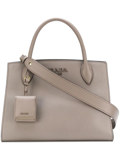 Shop Prada Paradigme Tote Bag In Grey