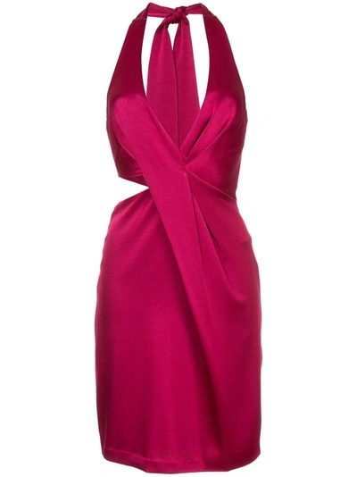 Shop Halston Heritage Halterneck Short Dress - Pink