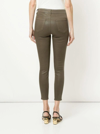 Shop L Agence L'agence Slim Fit Cropped Trousers - Brown