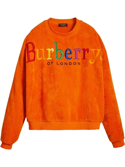 Burberry Rainbow Logo French Terry Sweatshirt In Orange | ModeSens