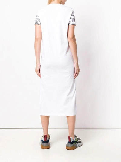 Shop Kenzo Logo Sleeve T-shirt Dress - White