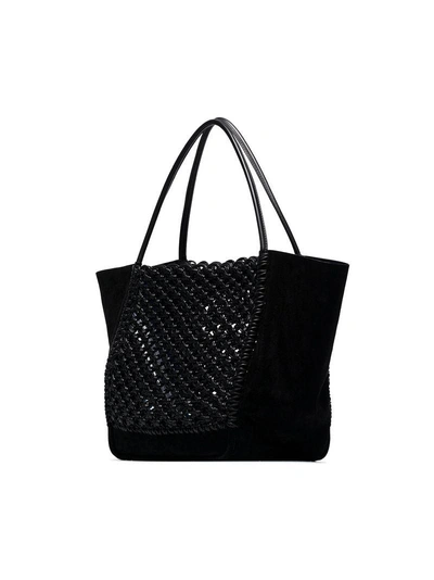 Shop Proenza Schouler Black Macrame Leather Tote Bag