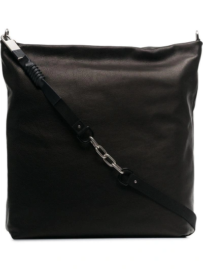 Shop Rick Owens Leather Mail Shoulder Bag In Black