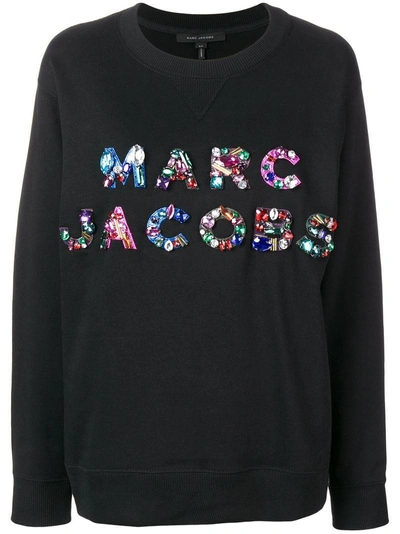 Shop Marc Jacobs Crystal-embellished Sweatshirt - Black