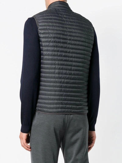 Shop Emporio Armani Sports Padded Gilet In Grey