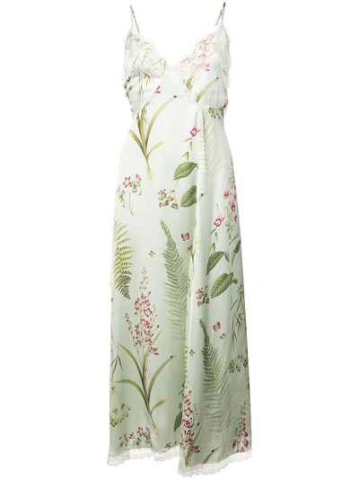 Shop R13 Floral Print Slip Dress In Green
