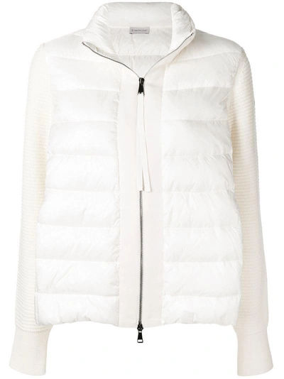 Shop Moncler Zipped Padded Jacket In White
