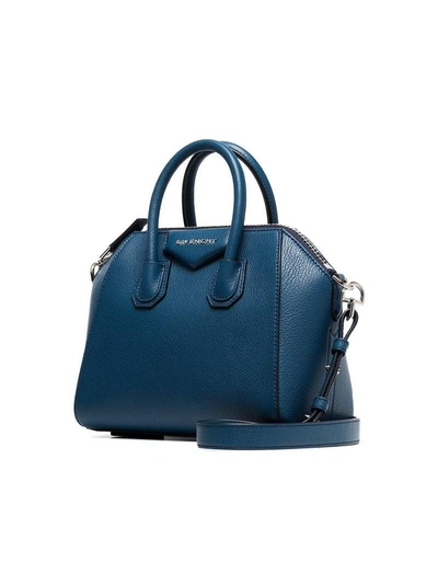 Shop Givenchy Blue Antigona Mini Leather Tote