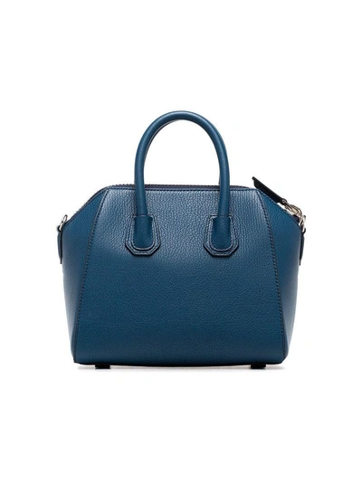 Shop Givenchy Blue Antigona Mini Leather Tote