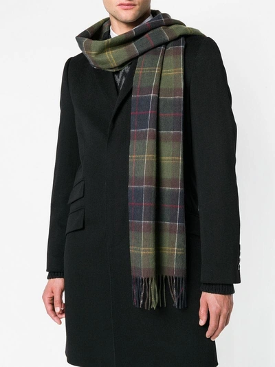 Barbour Acrylic Scarf With Check Pattern In Multi