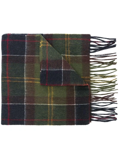 Barbour Acrylic Scarf With Check Pattern In Multi