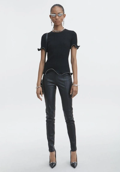 Shop Alexander Wang Zipper Hem Tee In Black