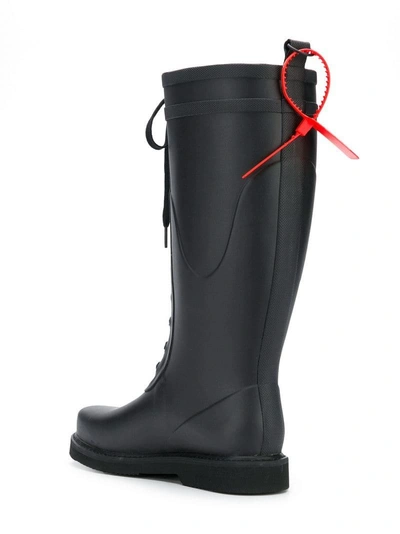 Shop Off-white Labelled Wellington Boots - Black