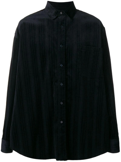 Shop Martine Rose Relaxed Striped Shirt In Blue