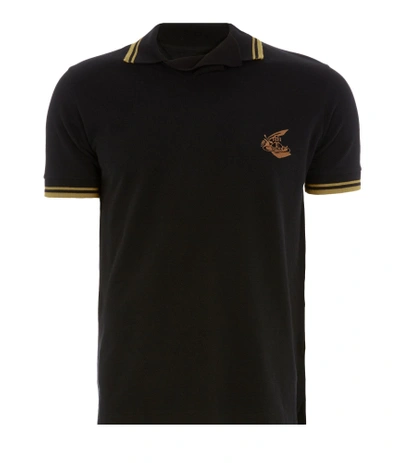 Shop Vivienne Westwood Squiggle Polo Shirt Black