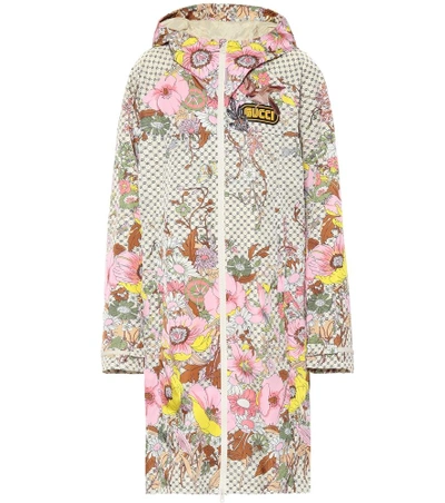 Shop Gucci Embellished Floral-printed Jacket In Multicoloured