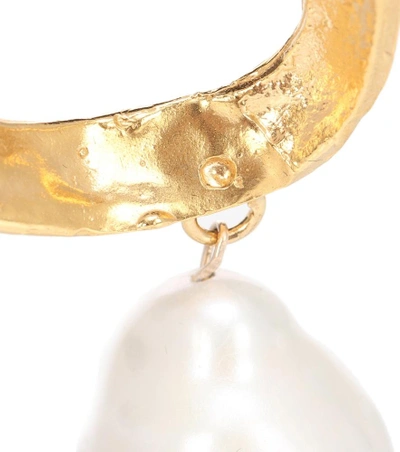 Shop Alighieri Dante's Shadow 24kt Gold-plated Bronze Earrings With Baroque Pearls