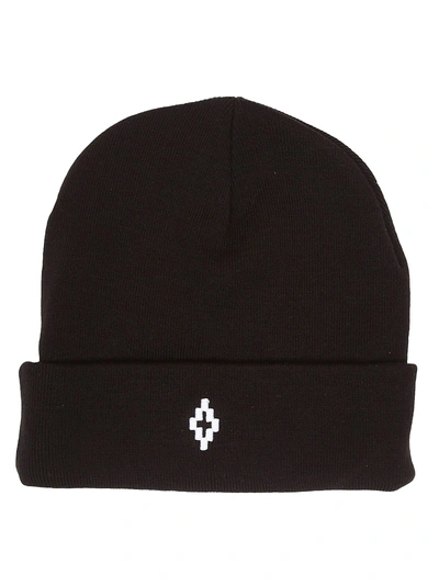 Shop Marcelo Burlon County Of Milan Embroidered Beanie In Black Whit