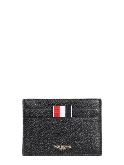 Shop Thom Browne Grained Leather Card Holder In Nero
