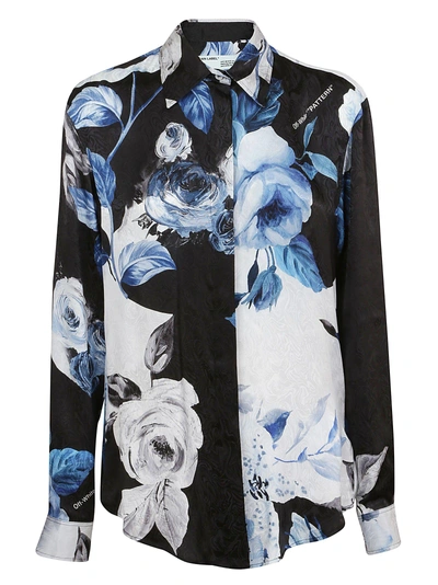 Shop Off-white Floral Basic Shirt In Black All Over