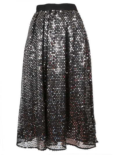 Shop Msgm Sequin Skirt In Argento