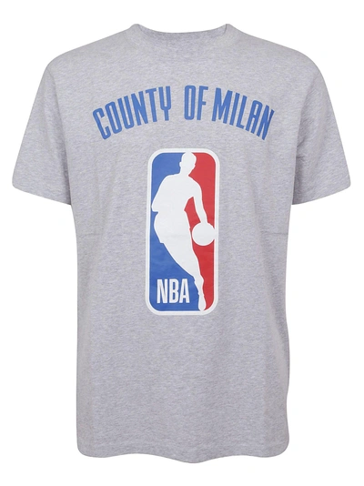 Shop Marcelo Burlon County Of Milan Nba Printed T-shirt In Light Grey Multicolor