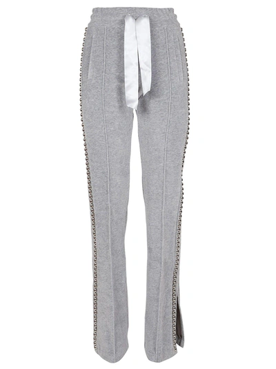 Shop Philipp Plein Ball Chain Trim Trousers In Grey