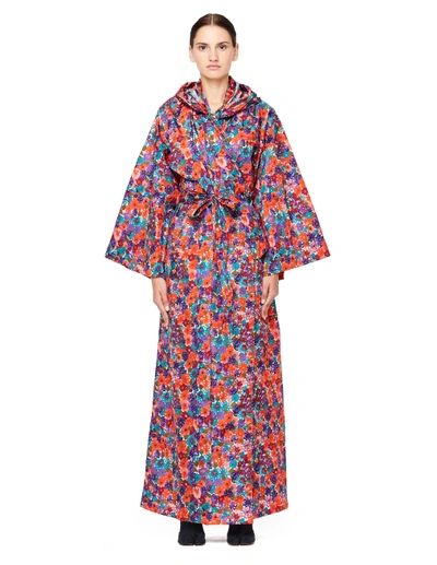 Shop Vetements Red Floral Print Kimono Coat