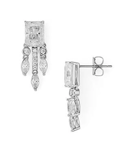 Shop Nadri Revel Small Fringe Earrings In Silver