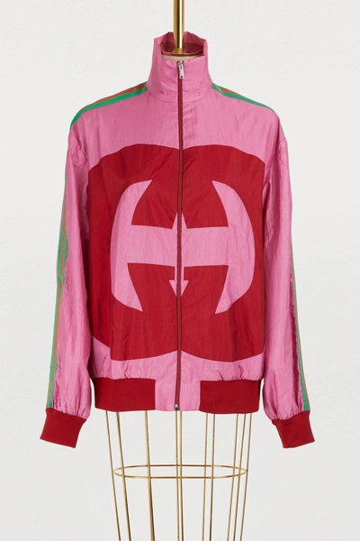 Shop Gucci Interlocking G Jacket In Red/pink
