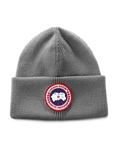 Shop Canada Goose Arctic Disc Patch Beanie In Heather Gray